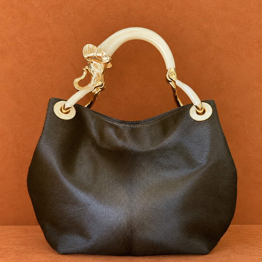 Borsa Baby Cavallino Moro Manico Elefante