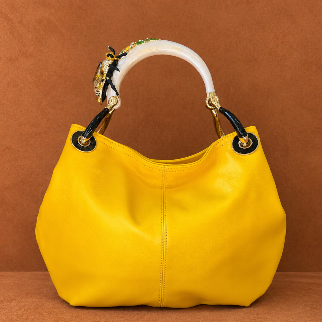 Borsa Baby Nappa Gialla Manico Ape